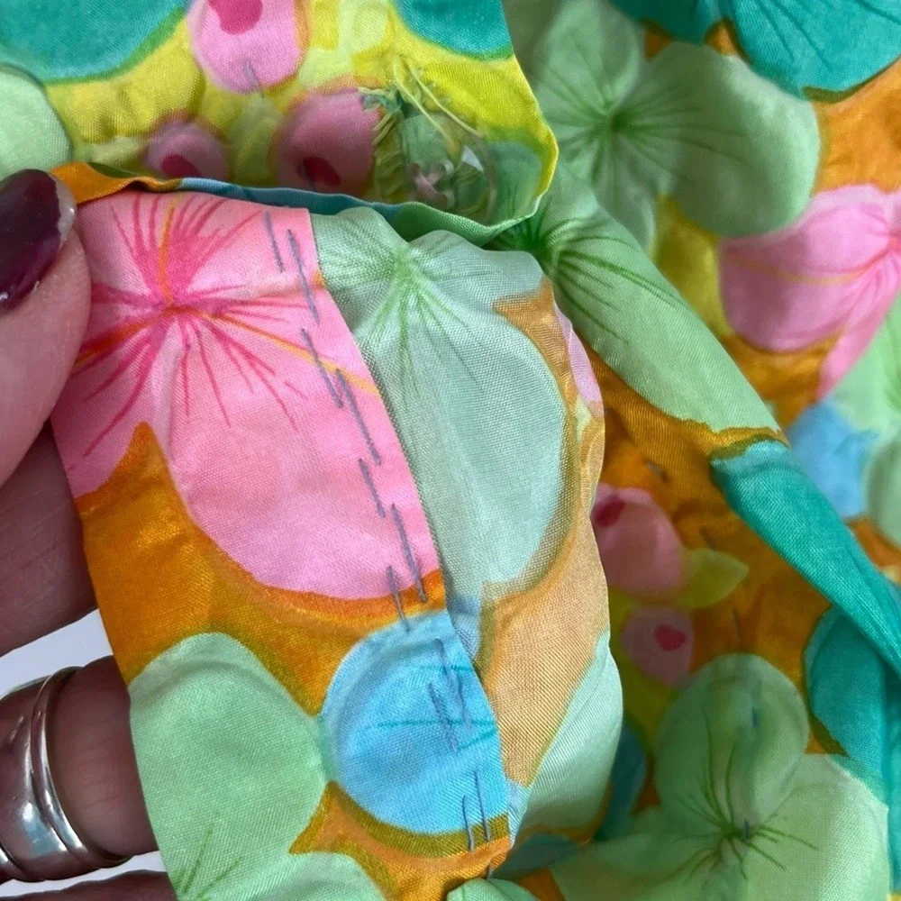 Women's Handmade Housedress Bright Bold Floral